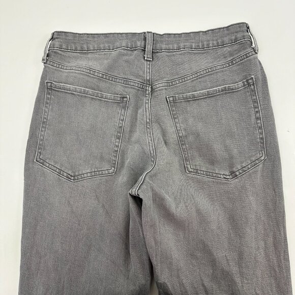 Old Navy High Rise OG Loose Distressed Button Fly Raw Hem Women size 12 Gray Jea - Picture 5 of 5